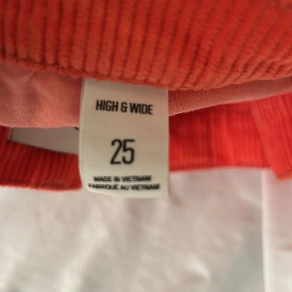 Urban outfitters BDG red corduroy wide leg flare pants size 25 high and wide - Picture 6 of 6